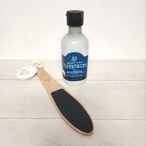 The Body Shop Peppermint Foot Lotion and Wooden Foot File